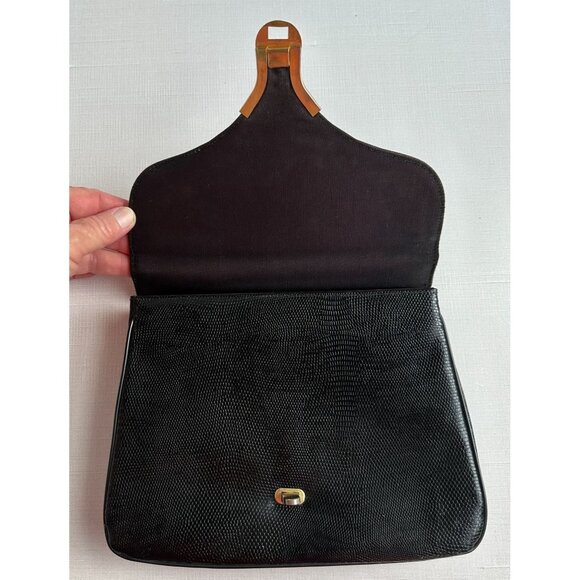 1960s Black Top Handle Handbag - Picture 9 of 16